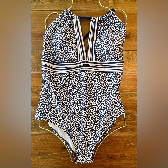 La Blanca | High Neck Keyhole | Blue One Piece Swimsuit | 16W - Picture 2 of 5